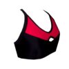 Contrast Red and Black Sports Crop Top BK115
