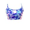 BKT2P375 Tropical Paradise Print Keyhole round neck crop top