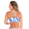 BKT2P375 Tropical Paradise Print Keyhole round neck crop top