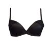 Black Balconette French Lace and Satin Bra BRA88B