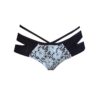 White floral lace on Black feat sheer mesh sides Panty