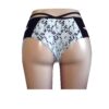 White floral lace on Black feat sheer mesh sides Panty