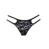 Black floral lace panty featuring ladder straps