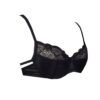 Annie half cup satin and lace Bra and knicker set bra96uw27blk