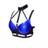 Electric Blue Sparkle Cage Choker Push Up Bra