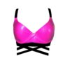 Sparkly Hot Pink Criss Cross Cage Push Up Bra 42