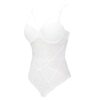 French Lace Bodysuit  with inbuilt bra BS5 in white