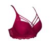 Red Double Push Up strappy eyelash lace bra bra93