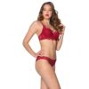 Red Double Push Up strappy eyelash lace bra bra93