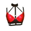 Electric Red Sparkle Cage Choker Push Up Bra