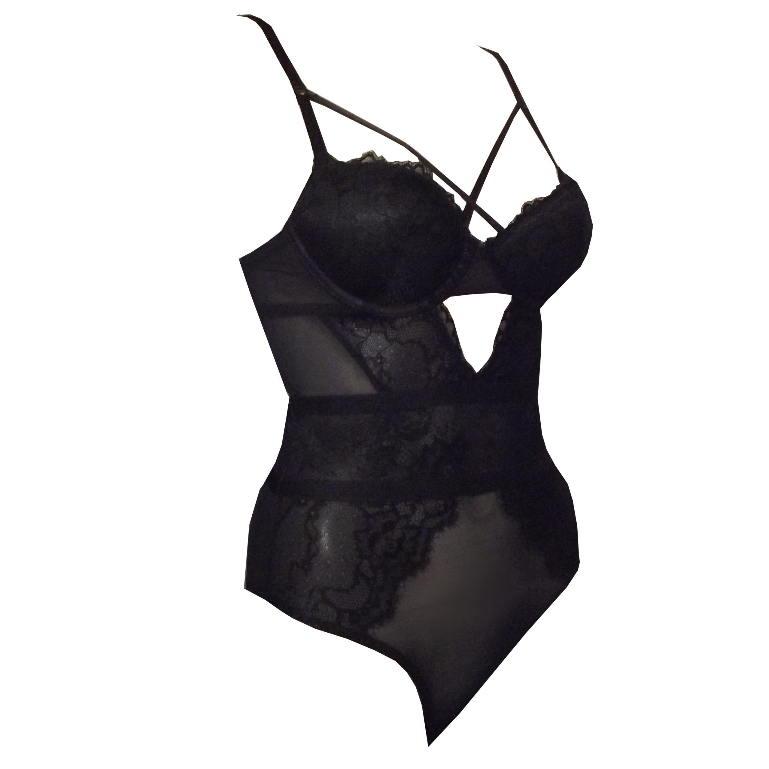 Buy Black Inbuilt Bra French Lace Bodysuit Online | Fairy Pole Mother