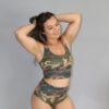 Camouflage Long Line Racer Back Bra