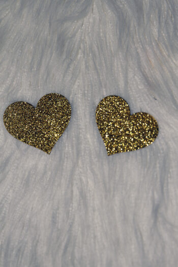 Heart Glitter Nipple Pasties Gold