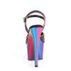 ADORE-709RC-02 Black Faux Leather/Rainbow Chrome