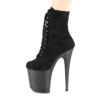 FLAMINGO-1020FST Black Faux Suede/Frosted Black