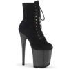 FLAMINGO-1020FST Black Faux Suede/Frosted Black