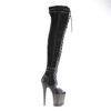 FLAMINGO-3027 Black Faux Suede-Faux Leather/Frosted Black