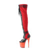 FLAMINGO-3027 Red Faux Suede-Black Faux Leather/Frosted