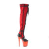 FLAMINGO-3027 Red Faux Suede-Black Faux Leather/Frosted