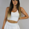 Matte White Mid Waisted Skort