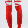 Rhinestone Knee High Football Socks Red