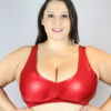 Red Sparkle Sweet Scoop Sports Bra &#8211; Plus Size