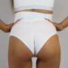 Matte White SUPER High Waisted BRAZIL Scrunch Bum Shorts