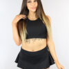 Matte Black Mid Waisted Skort