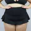 Matte Black Mid Waisted Skort &#8211; Plus Size