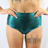 Jade Sparkle Mid Waisted BRAZIL Scrunchie Bum Shorts | Pole Wear