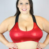 Red Sparkle V Sports Bra &#8211; Plus Size