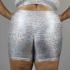 White Sparkle Gym Short &#8211; Plus Size