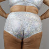 White Sparkle High Waisted BRAZIL Scrunchie Bum Shorts &#8211; Plus Size | Pole Wear