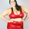 Red Sparkle Gym Short &#8211; Plus Size