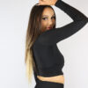 Matte Black Long Sleeve Crop Tee