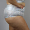 White Sparkle High Waisted BRAZIL Scrunchie Bum Shorts &#8211; Plus Size | Pole Wear