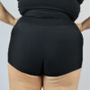 Matte Black High Waisted Cheeky Shorts &#8211; Plus Size
