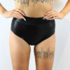 Black Sparkle Mid Waisted BRAZIL Scrunchie Bum Shorts | Pole Wear
