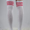 Rhinestone Knee High Football Socks White Pink