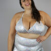White Sparkle Bikini Bra &#8211; Plus Size
