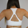 Matte White Push Up Plunge Sports Bra