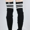 Football Extra long Stirr-up Knit Legwarmers Black/White