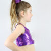 Purple Sparkle Crop Top Sports Bra Youth Girls