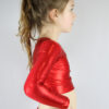 Red Sparkle Long Sleeve Crop Top Youth Girls