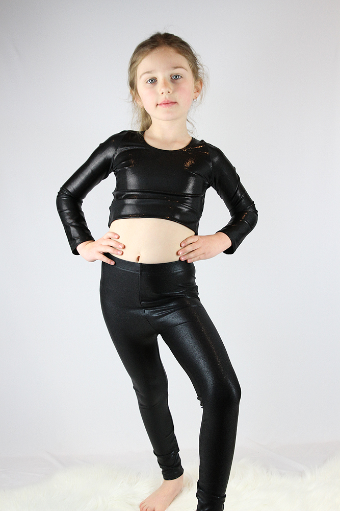 Black Sparkle Youth Leggings/Tights