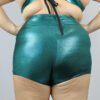 Jade Sparkle High Waisted Cheeky Shorts &#8211; Plus Size