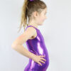 Purple Sparkle Sleeveless One Piece Girls Leotard For Gymnastics