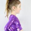 Purple Sparkle Long Sleeve Crop Top Youth Girls