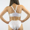 White Sparkle Side Cut Out One Piece Leotard Bodysuit