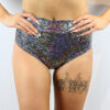 Silver Shattered Mid Waisted BRAZIL Scrunchie Bum Shorts| Pole Wear
